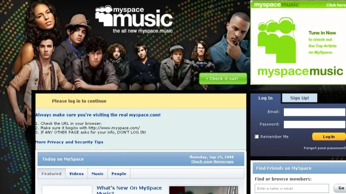 Nově spuštěná služba MySpace Music