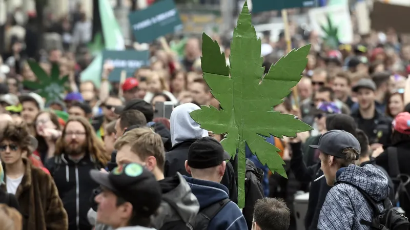 Demonstrace za legální konopí v Praze