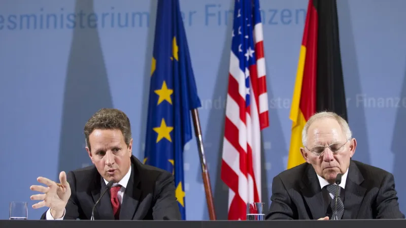 Timothy Geithner a Wolfgang Schäuble