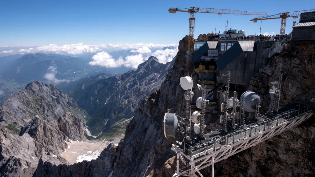 Staveniště na vrcholu Zugspitze