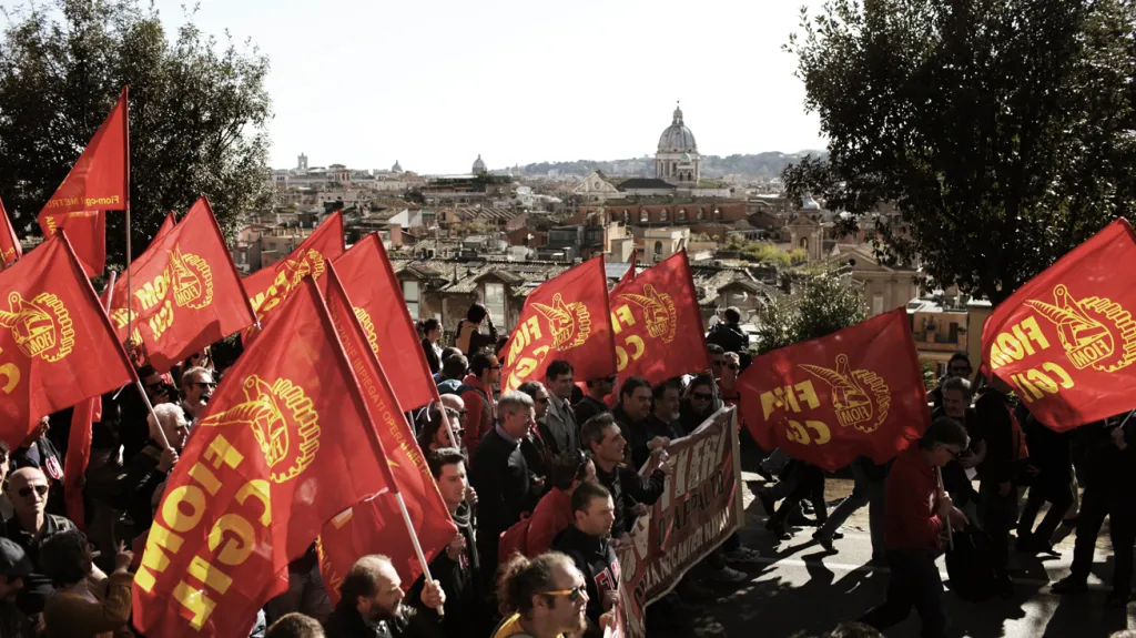 Demonstrace FIOM v Římě