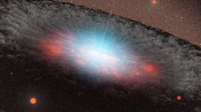 Umělecká představa o supermasivní černé díře