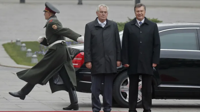 Miloš Zeman a Viktor Janukovyč v Kyjevě