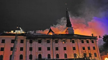 Požár prezidentského paláce v Rize