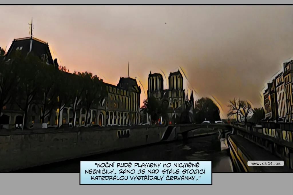 Komiks: Požár Notre-Dame