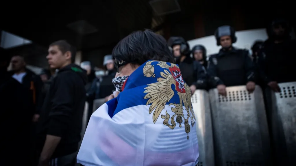 Demonstrace na podporu ruské anexe Krymu