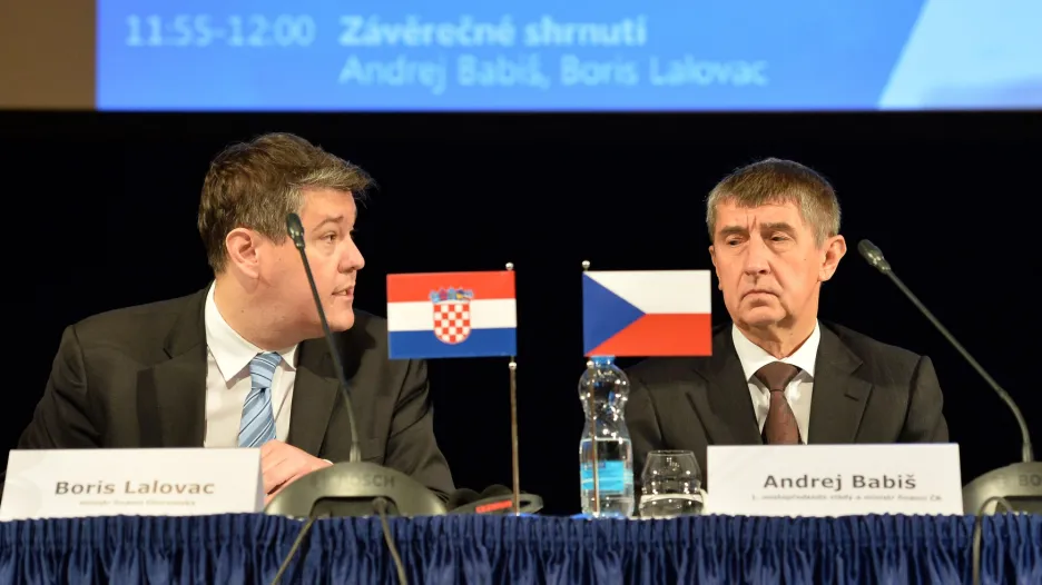 Ministři financí Boris Lalovac a Andrej Babiš