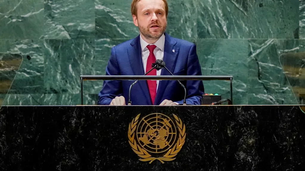 Český ministr zahraničí Jakub Kulhánek na zasedání OSN