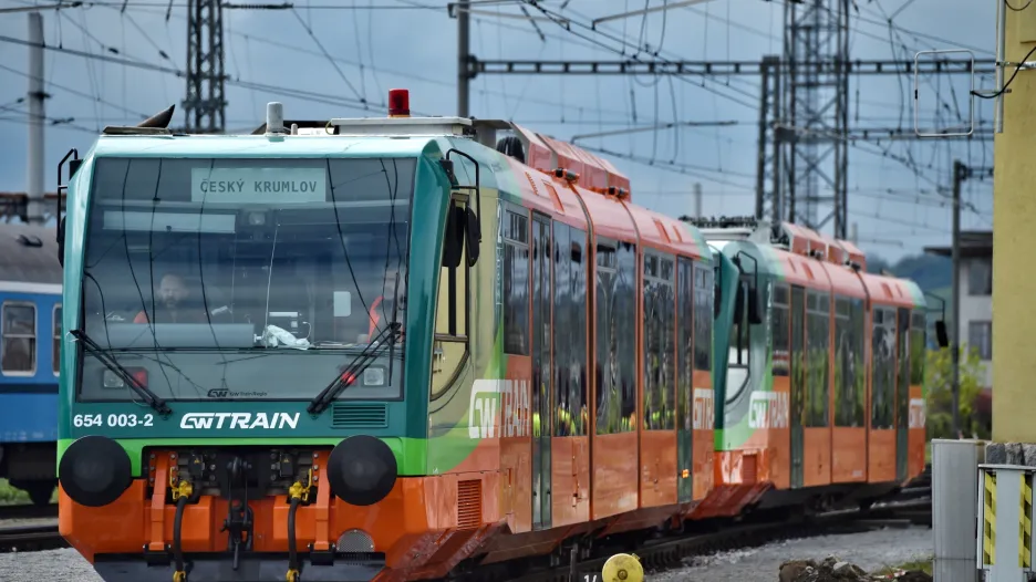 Na trati České Budějovice – Černý Kříž jezdí převážně jednotky RegioSprinter