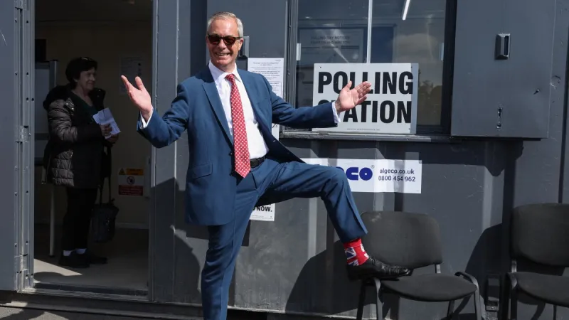 Předseda strany Reform UK Nigel Farage