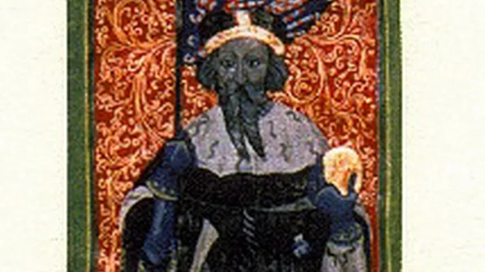 Jošt Moravský na na miniatuře z Gelnhausenova kodexu