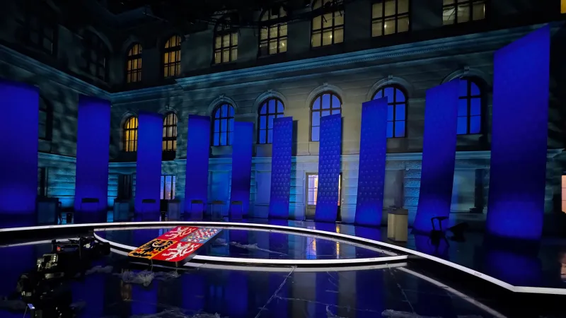 Studio připravené v Národním muzeu pro Superdebatu