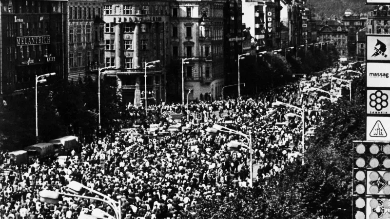 Demonstrace na Václavském náměstí 21. srpna 1969