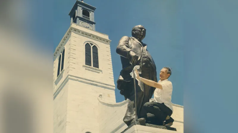 Churchillova socha v USA od Franty Bělského