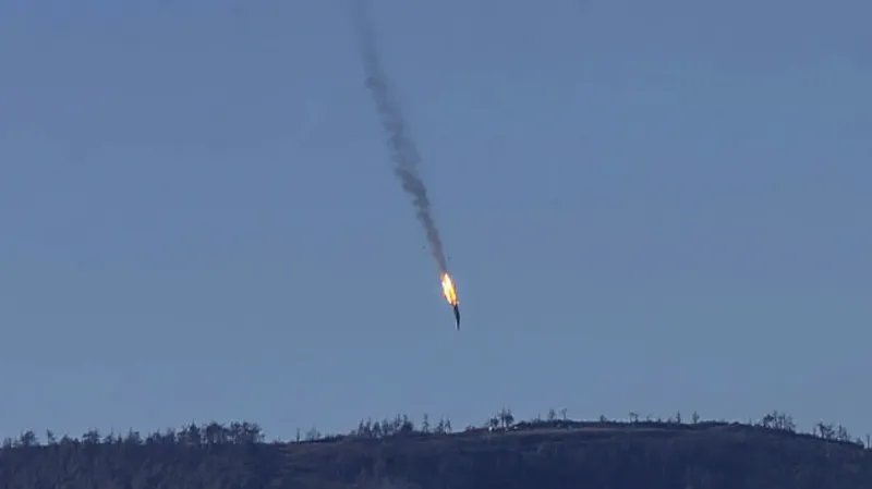 Sestřelený ruský Suchoj Su-24