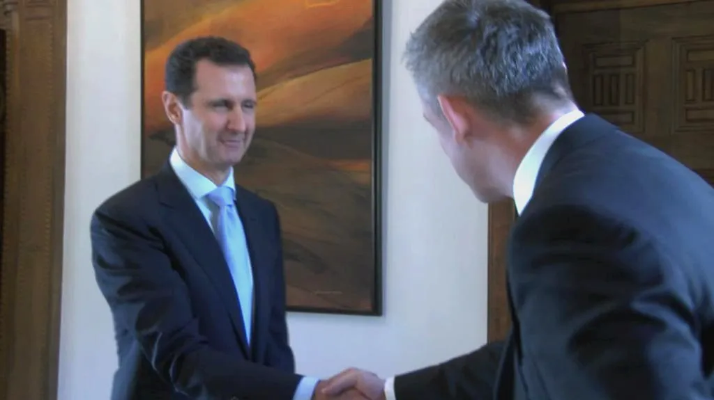 Syrský prezident Bašár Asad a zpravodaj ČT Michal Kubal