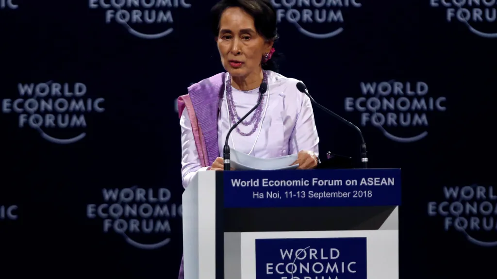 Vůdkyně Myanmaru Su Ťij