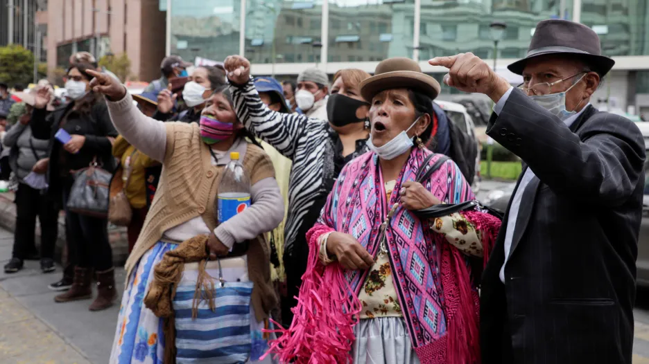 Protivládní protest v bolivijském La Paz