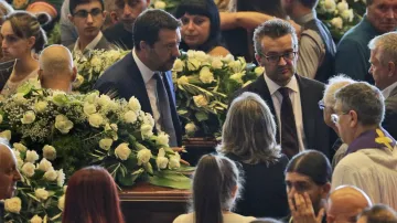 Státního pohřbu se zúčastnil také ministr vnitra Matteo Salvini