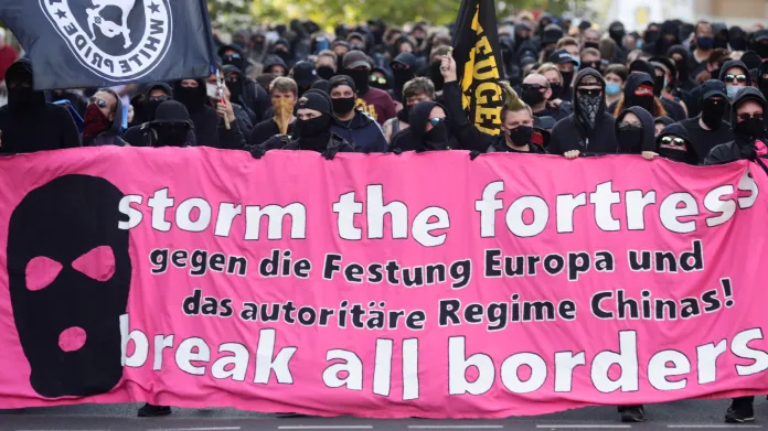 Sobotní demonstrace v Lipsku