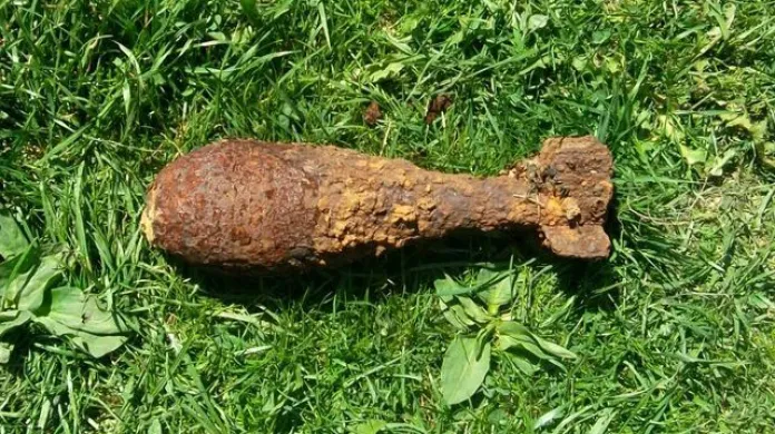Válečná mina nalezená u Lopeníku