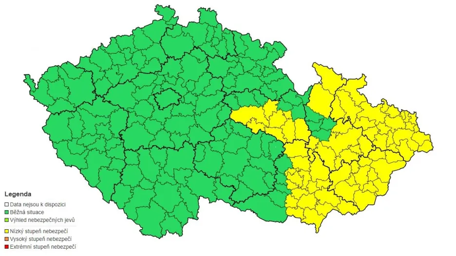 Výstraha ČHMÚ před silným větrem na pátek a sobotu