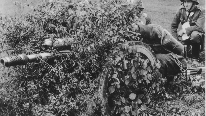 Kanon proti útočné vozbě vz. 37, který byl během ostrahy hranic v květnu 1938 hlavní protitankovou zbraní naší armády
