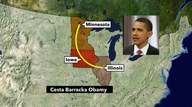 Obamova autobusová cesta za voliči