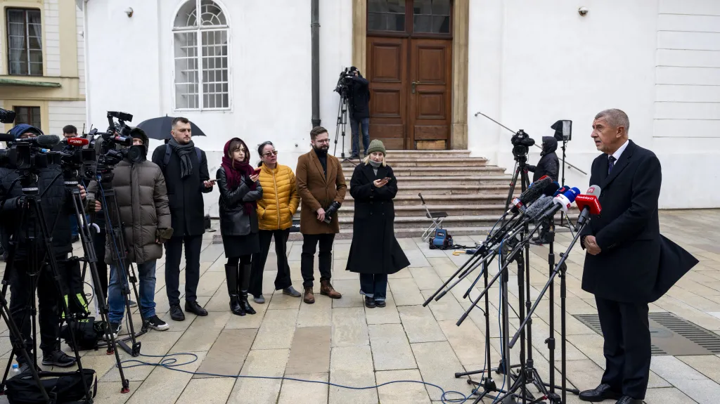 Andrej Babiš (ANO) po jednání s prezidentem Petrem Pavlem