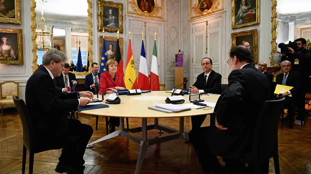 Jednání lídrů Francie, Německa, Španělska a Itálie před nadcházejícím summitem EU