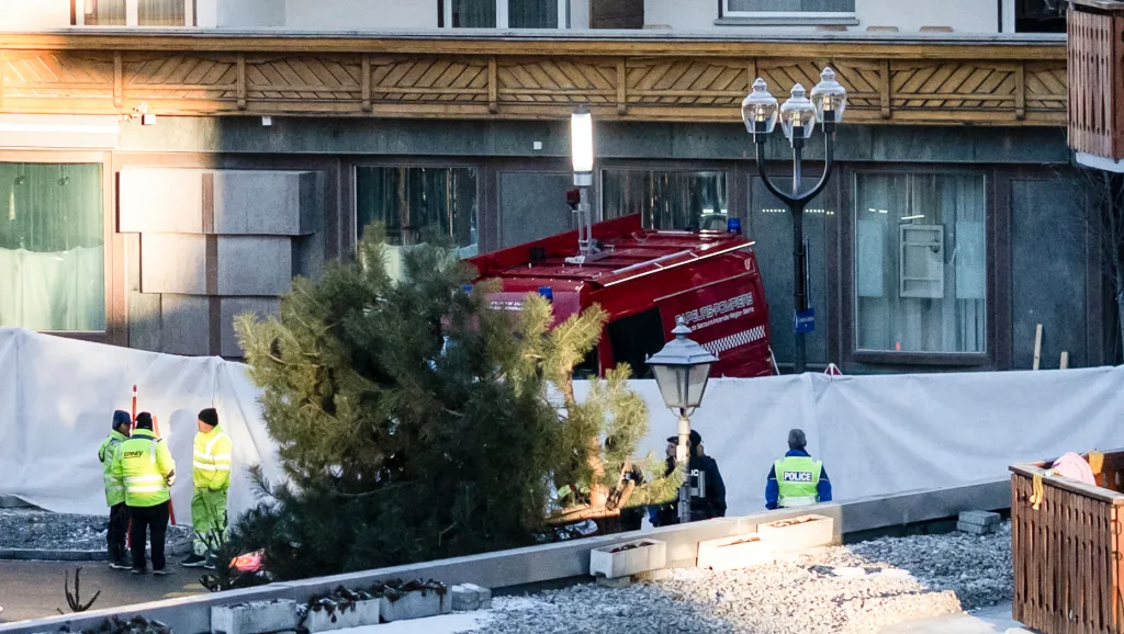 Místo výbuchu ve švýcarském lyžařském středisku