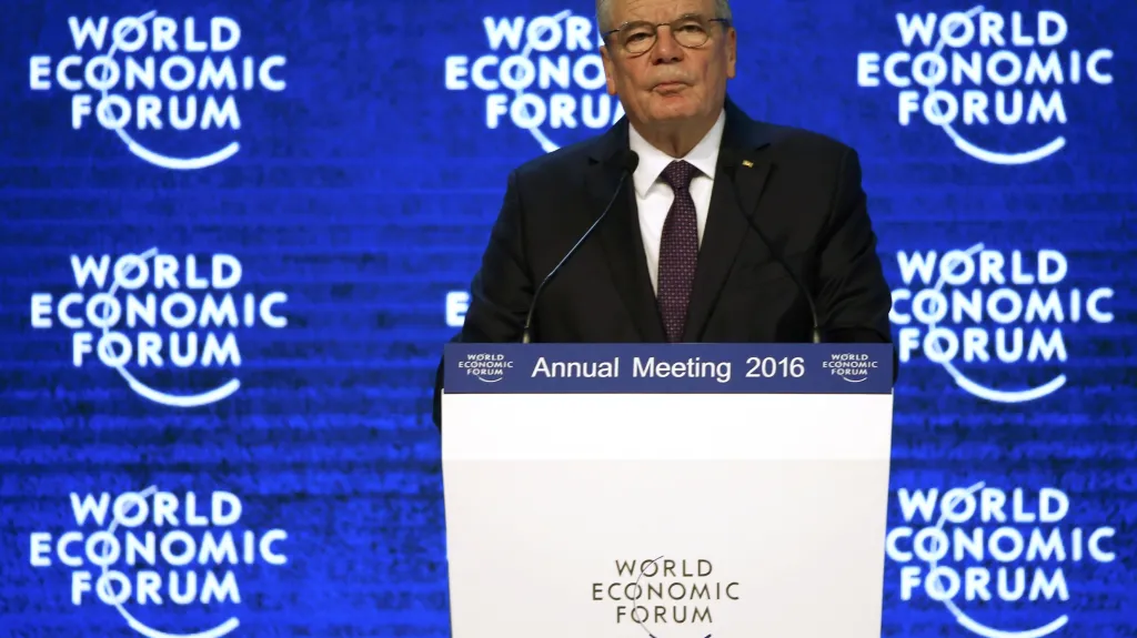 Joachim Gauck na ekonomickém fóru v Davosu