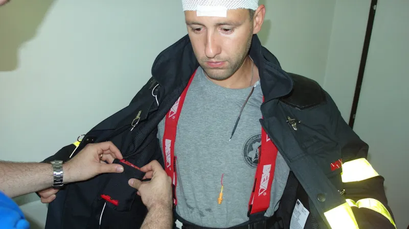 Testování nového přístroje pro hasiče