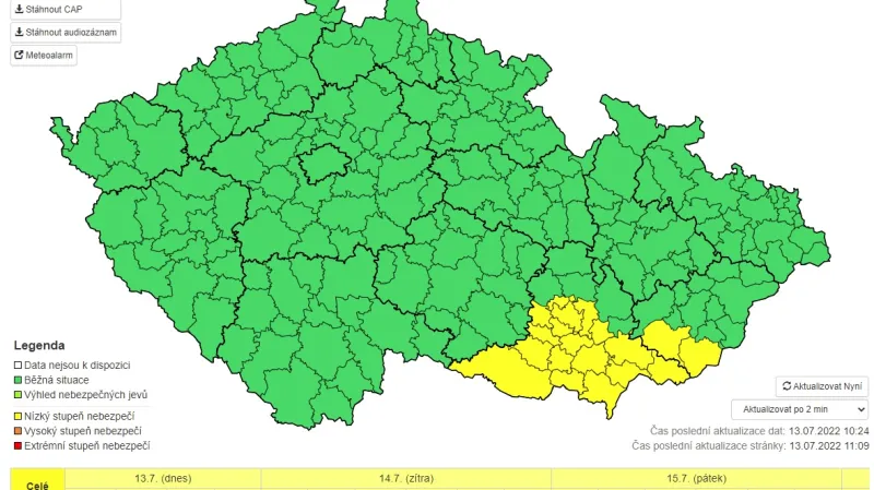 Výstraha meteorologů