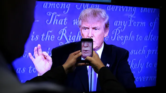 Donald Trump během prezidentské debaty v televizi