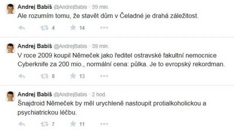 Vyjádření Babiše na adresu Němečka