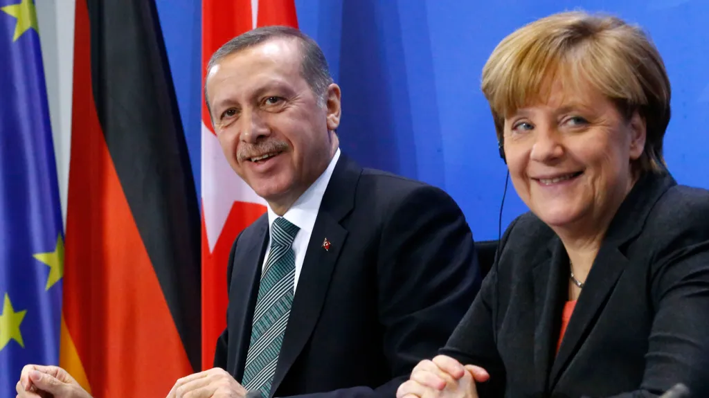 Recep Tayyip Erdogan a Angela Merkelová