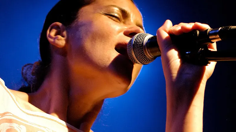 Zpěvačka při vystoupení