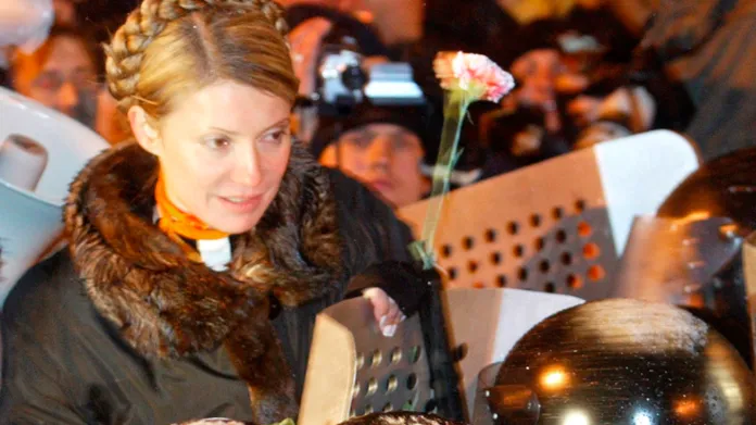 Julija Tymošenková během oranžové revoluce v listopadu 2004