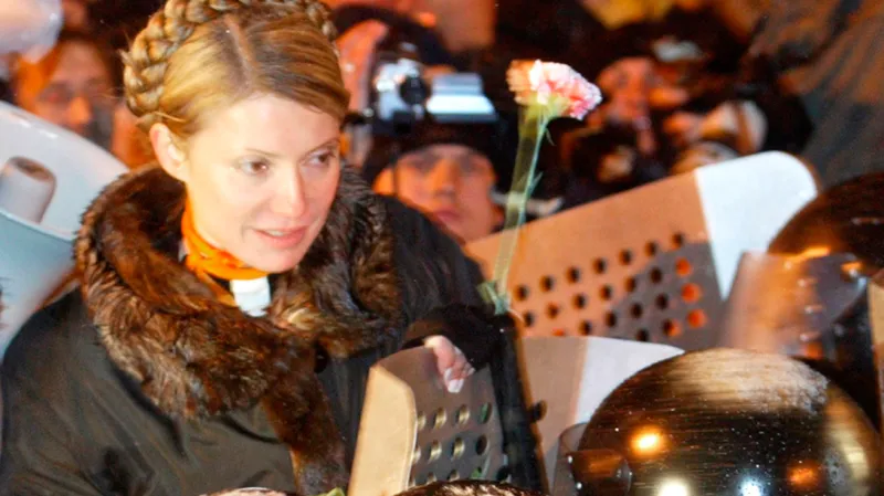 Julija Tymošenková během oranžové revoluce v listopadu 2004