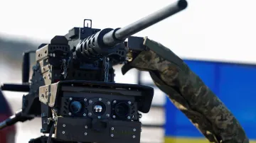 Kulomet Browning M2 na ukrajinském robotickém vozidle