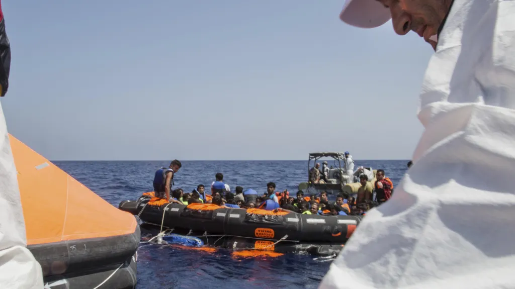Záchranná akce v libyjských vodách