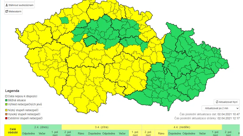 Výstraha ČHMÚ – náledí