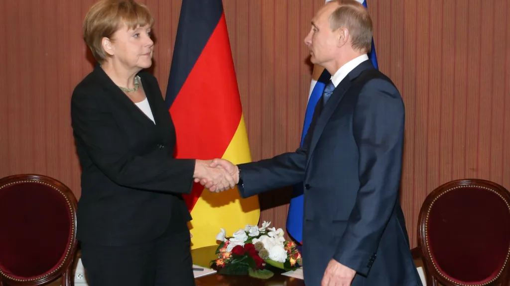 Angela Merkelová a Vladimir Putin