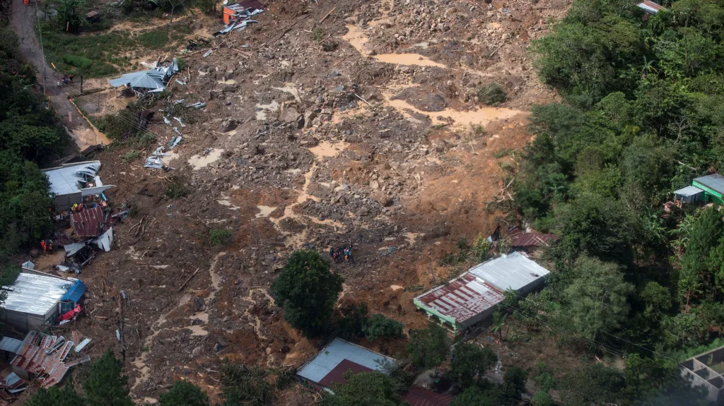 Nejhůře postiženou zemí je po sesuvech půdy Guatemala