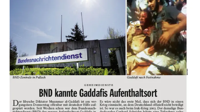 Der Spiegel: BND věděla, kde je Kaddáfí