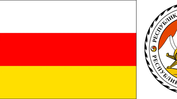 Jižní Osetie: vlajka (od 1990) a znak (od 1999)