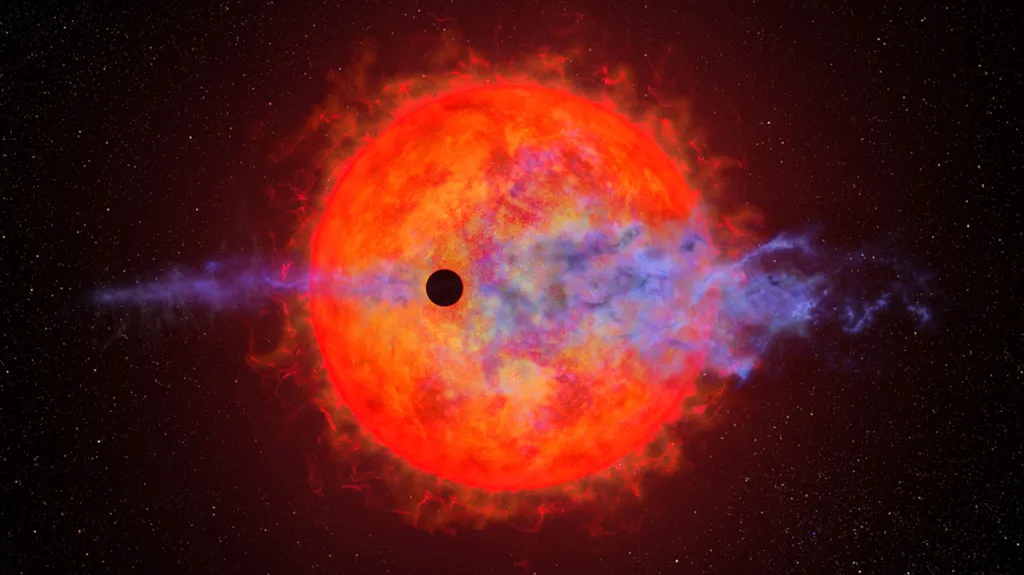 Hvězda AU Microscopii se svou „škytající“ planetou
