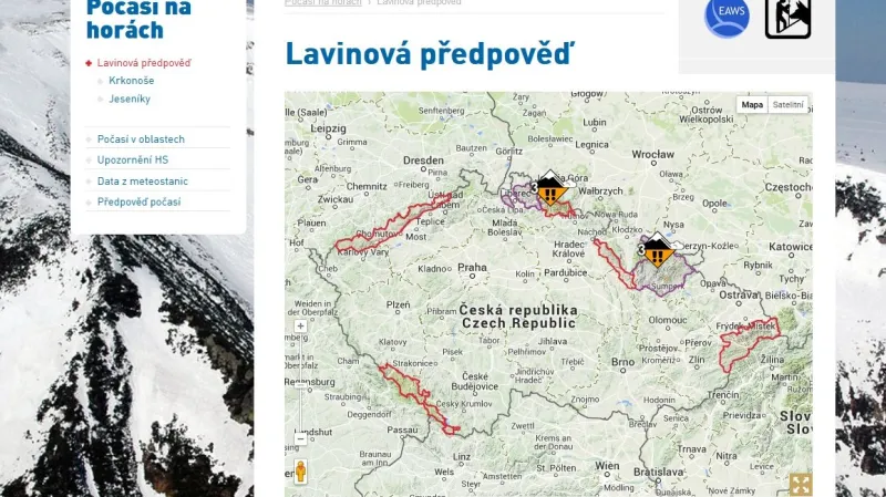 Lavinová předpověď horské služby