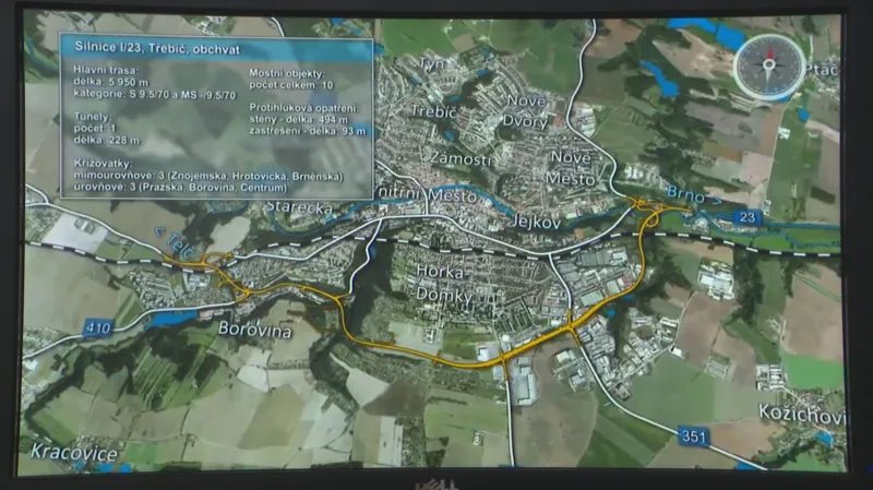 Vizualizace obchvatu Třebíče